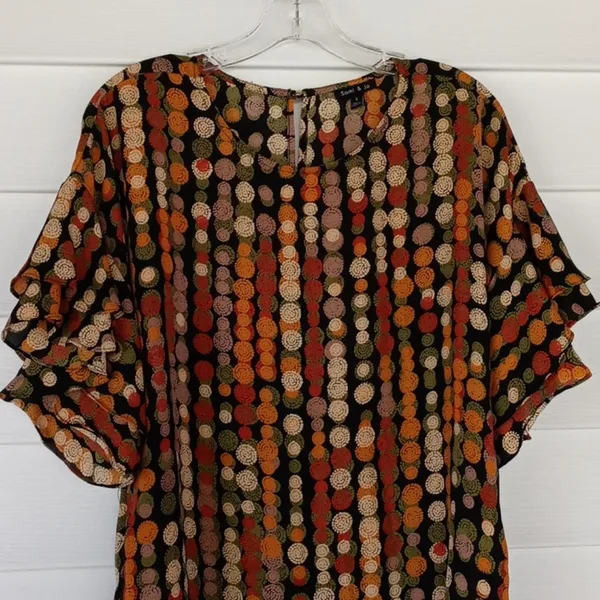 Sami & Jo Ruffle Sleeve Blouse Sz S - Image 3