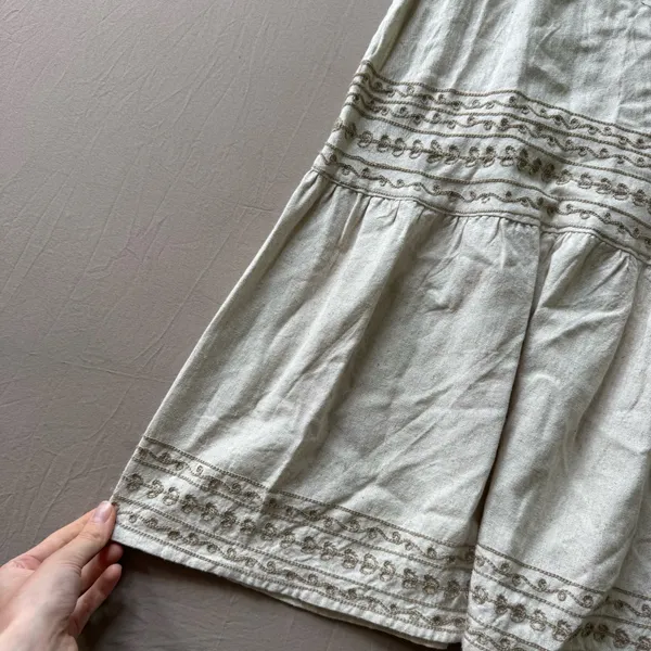 Sole Selena Boho Embroidered Linen Tiered Maxi Skirt - Image 6