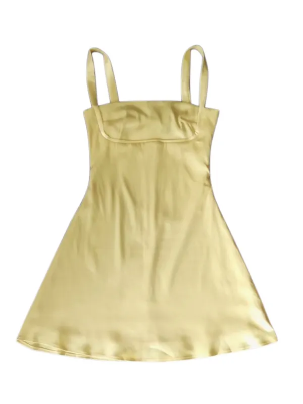 WHITE FOX Just A Girl Mini Dress Lemon, S - Image 5