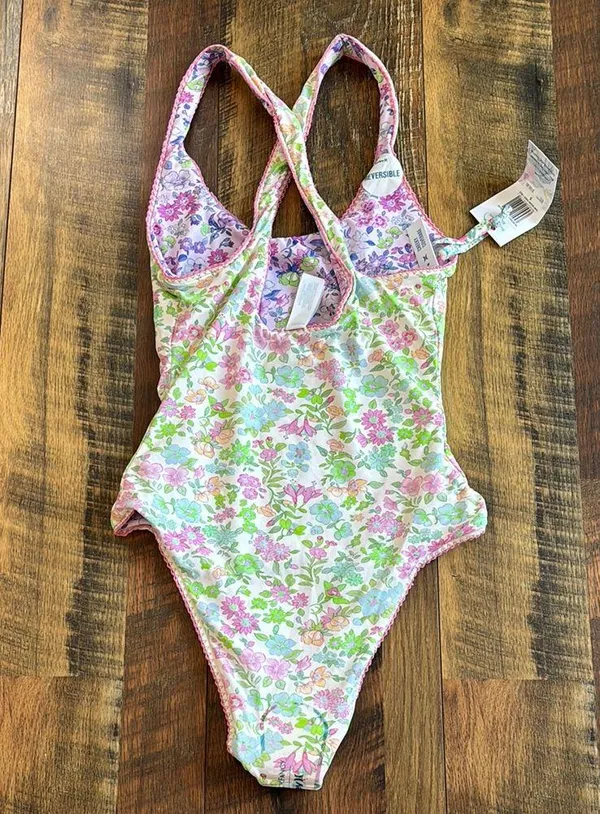 LoveshackFancy Floral One-Piece Swimsuit S size - Image 7
