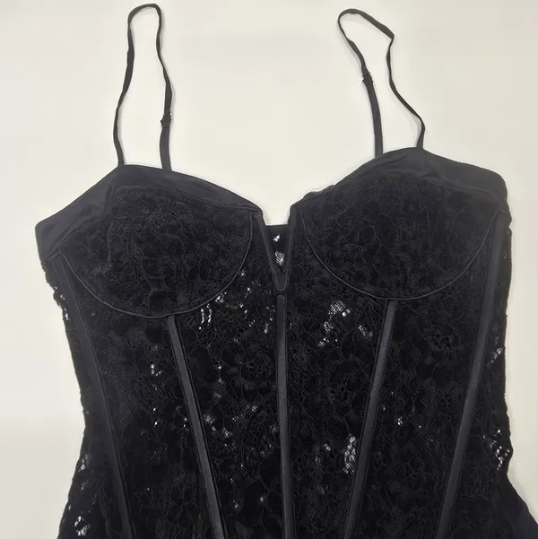 CAMI NYC Anne Corded Lace Bodysuit in Black - Image 5
