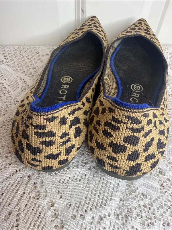 Rothy's Leopard Print Pointed Flats slip on sz 7 - Image 5