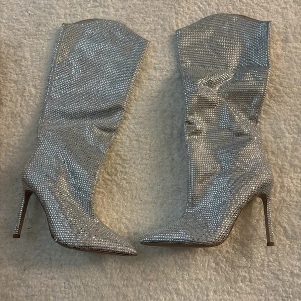 NWT Steve Madden Violetta-R rhinestone-covered stiletto knee-high boots. Size 9 - Image 2