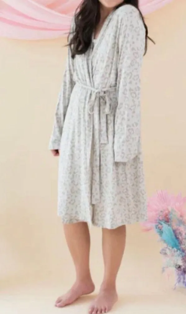 Kyte Baby New Blush Pink Leopard Print Lounge Robe Size XS/Small - Image 2