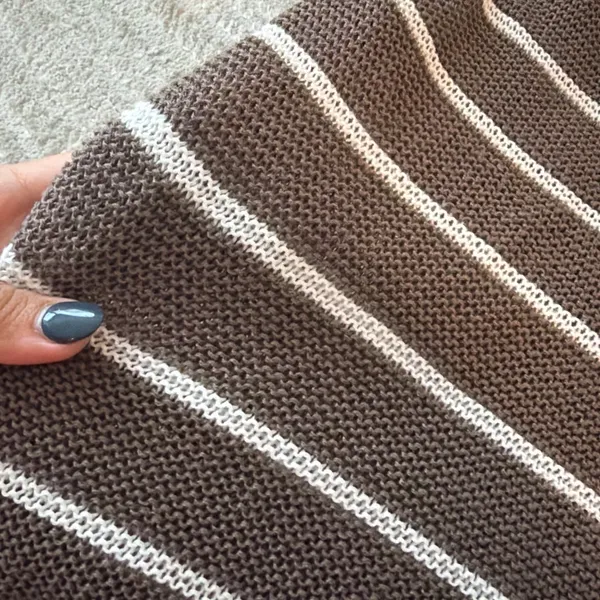 Striped Tie Top Brown - Image 3