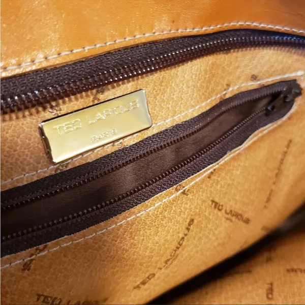 Ted Lapidus Paris Signature Vintage Leather Bag EUC - Image 7