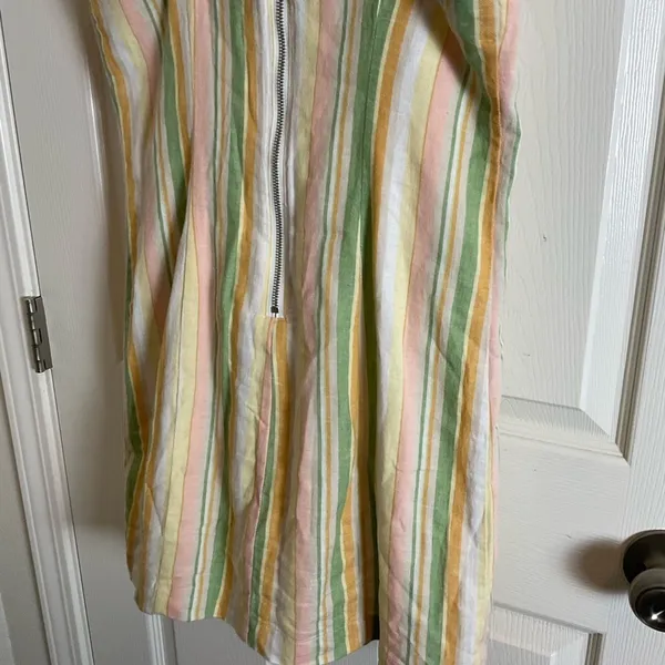 Forever 21 Striped Sleeveless Linen Blend Mini Dress – Size Large - Image 7