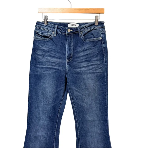 Mica Denim High Rise Flare Jeans Dark Wash Navy Size 29 MDP-F3201 NEW - Image 3