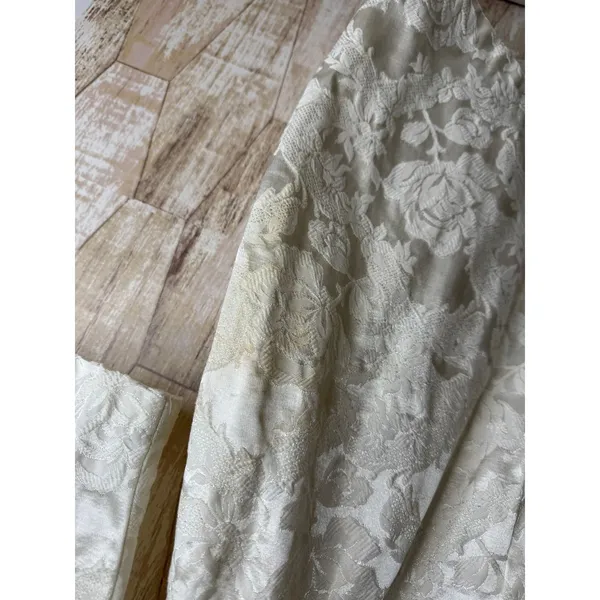 By Choice California Vintage 90s White‎ Floral Brocade Mini Dress Bolero Set 11 - Image 3