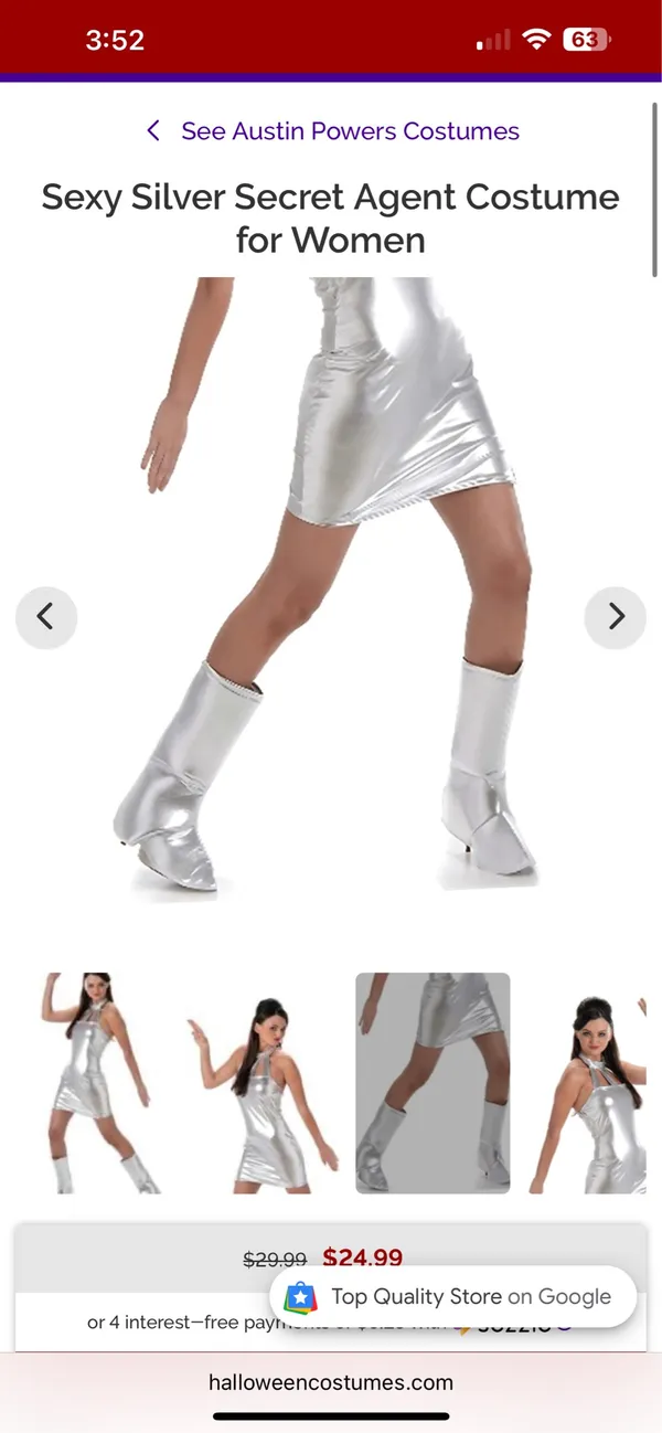 Fem bot costume Silver Size XS - Image 2