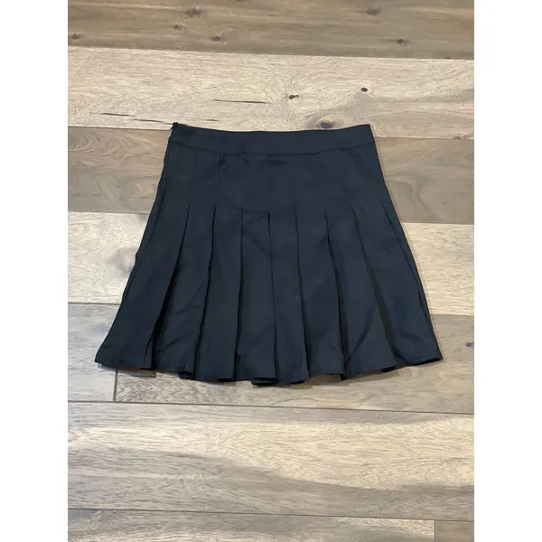 Romwe Skirt Size 6 Black Pleated Lightweight Mini Stretch Waistband New With Tag - Image 3