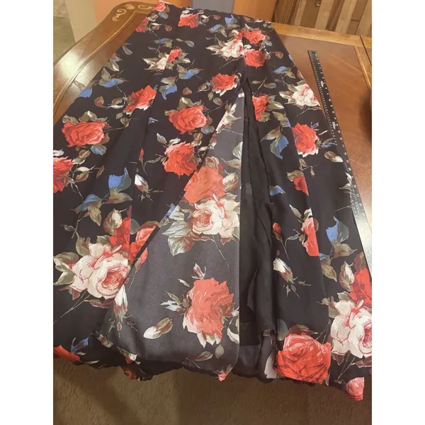 LULUS Teagan Floral Print Off the Shoulder Velvet Dress SIZE L - Image 10