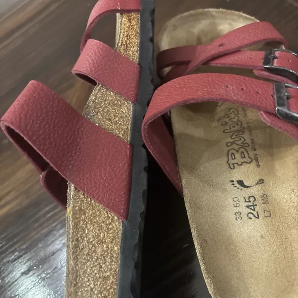 Birki's by Birkenstock Nepal Crisscross Sandals Buffalo Red 38 L 7 M5 - Image 7