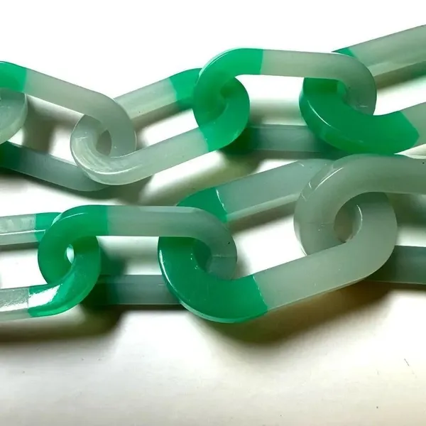 J.Crew green acrylic chain necklace - Image 3
