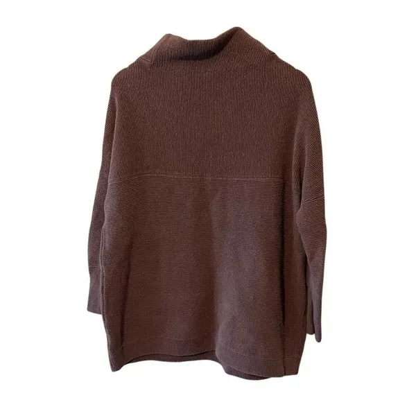 Free People Ottoman Slouchy Tunic Size Small oversized sweater ribbed knit mock - Image 4