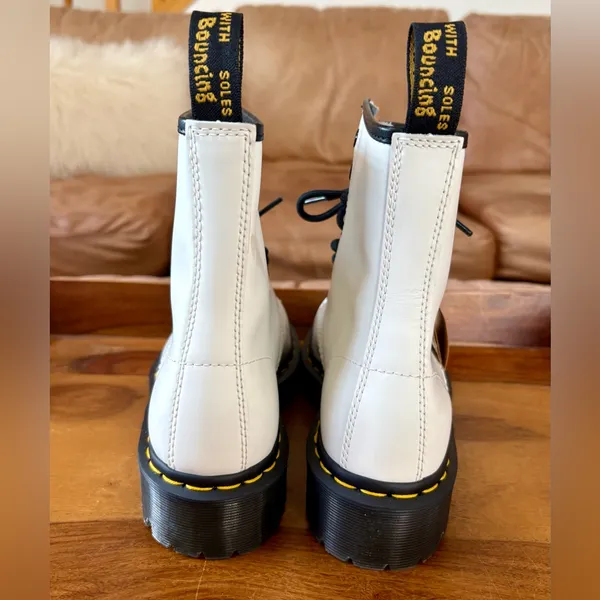 DR. MARTENS White Combat Boots - Image 8
