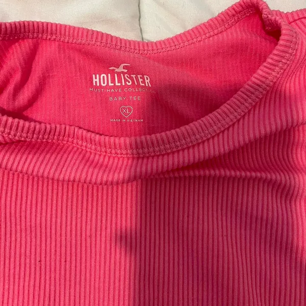 Hollister Hot Pink Ribbed Long Sleeve - Image 2