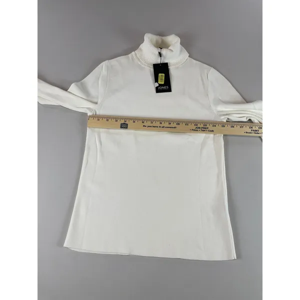 Jones New York Sweater Size M Cream Turtleneck Soft Knit Classic Pullover NWT - Image 6