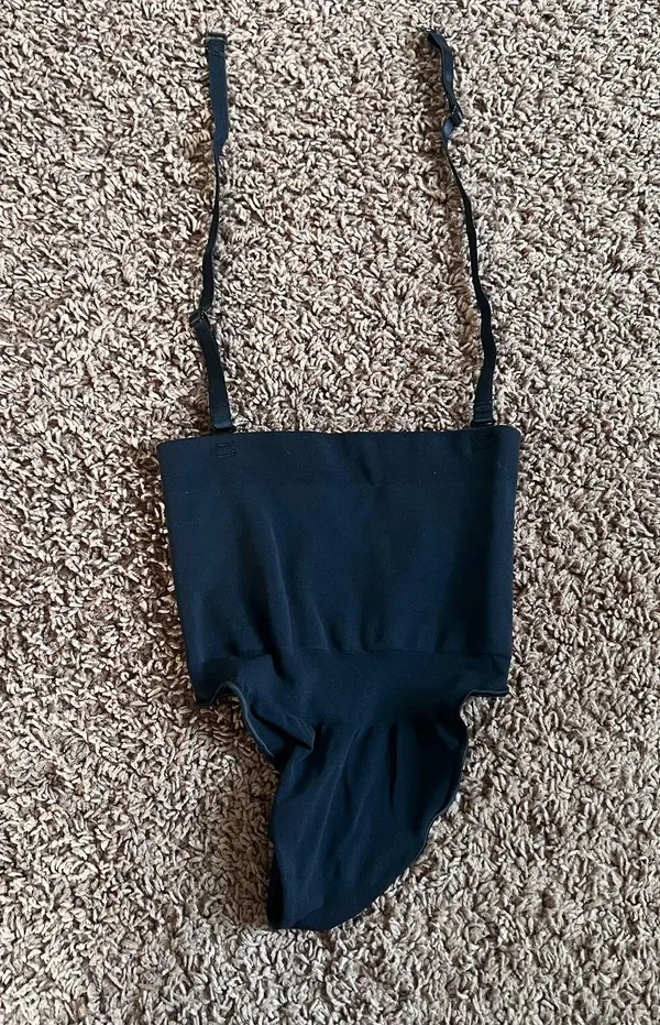 Skims‎ Bodysuit Shapewear High Waist Adjustable Strap Seamless Size Medium Black - Image 2