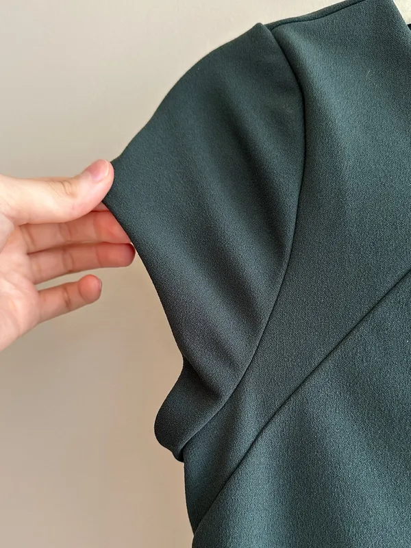 Express Cap Sleeve Fitted Sheath Business Casual Work Dress, Emerald Green, XS - Image 9