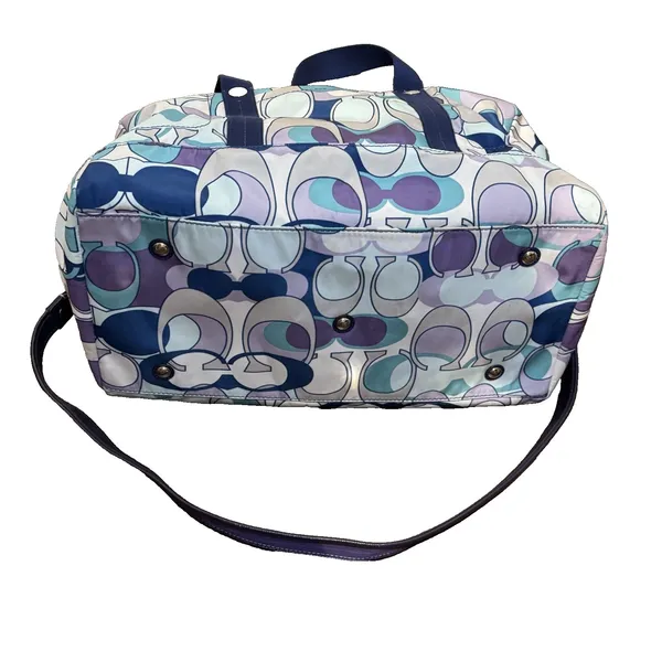Coach Womens Tote Travel Bag Multicolor Kyra Soho Print F77285‎ Blue Purple Grey - Image 5