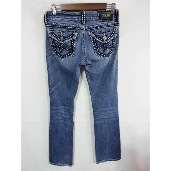 Miss Me Irene Bootcut Jeans Women's Size 29 Blue Western Embellished Boho Cotton - Image 2
