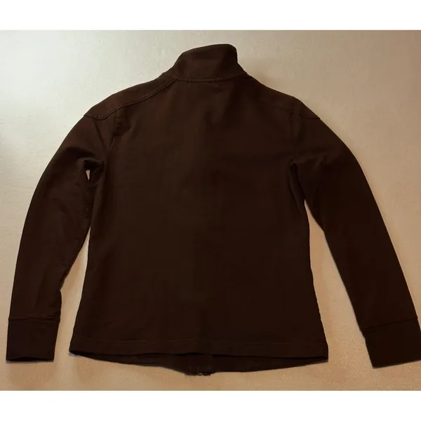 Lauren Ralph Lauren Petite Brown Cotton Utility Jacket Full Zip Snap Small P/P - Image 4