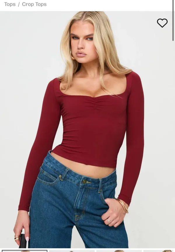 Princess Polly Red Selenie long sleeve top - Image 2