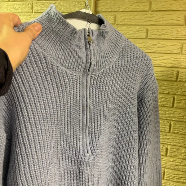 Women half zip chunky knit sweater #17 - Image 7