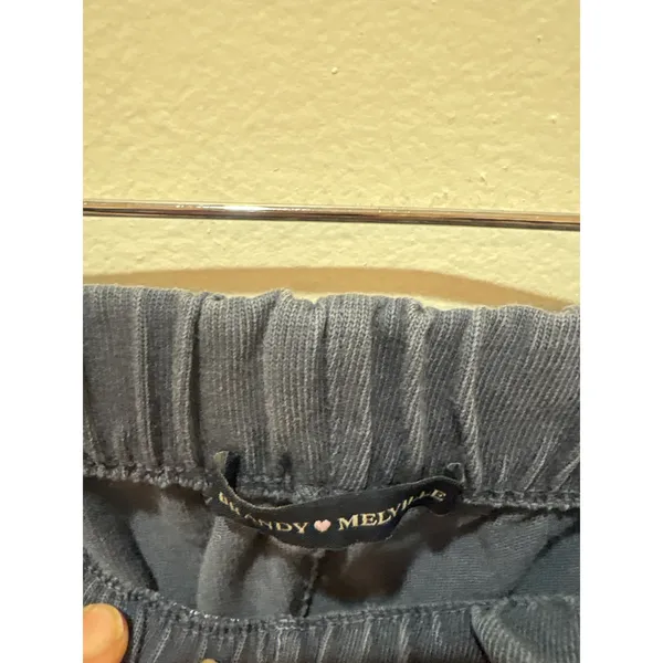 Brandy Melville Rosa Wide Leg Sweatpants Faded Navy Blue‎ Elastic Waist One Size - Image 2