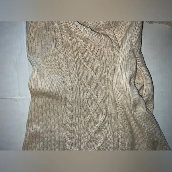 Athleta Hooded Cable Knit Sweater Dress with Zippered Pocket Women’s Size S/M - Image 8