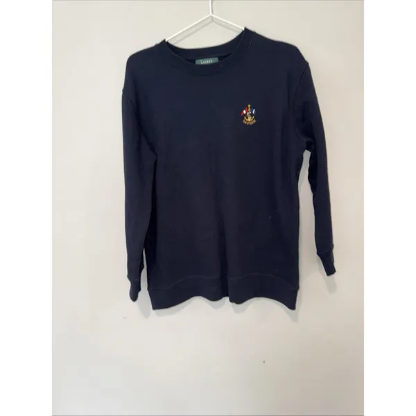 Lauren Ralph Lauren Classic Navy Blue Crewneck Cotton Sweatshirt Sailing S/P - Image 3