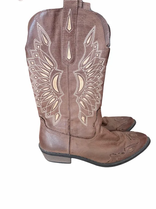 Coconuts by Matisse Bandera Faux Leather Brown Cowboy Western Boots size 8.5 - Image 2