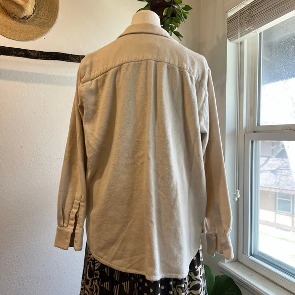 Madewell Cream Cotton Button Side Oversized Shirt Size Medium - Image 6