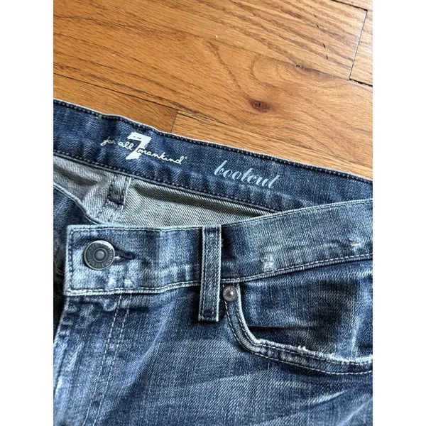 7‎ Seven For All Mankind Jeans Women 32 Bootcut Blue Western USA Made Y2K NEW - Image 4