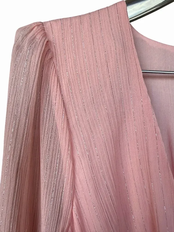 Lovers + Friends Arline Pink Metallic Mini Dress‎ Sz S - Image 8
