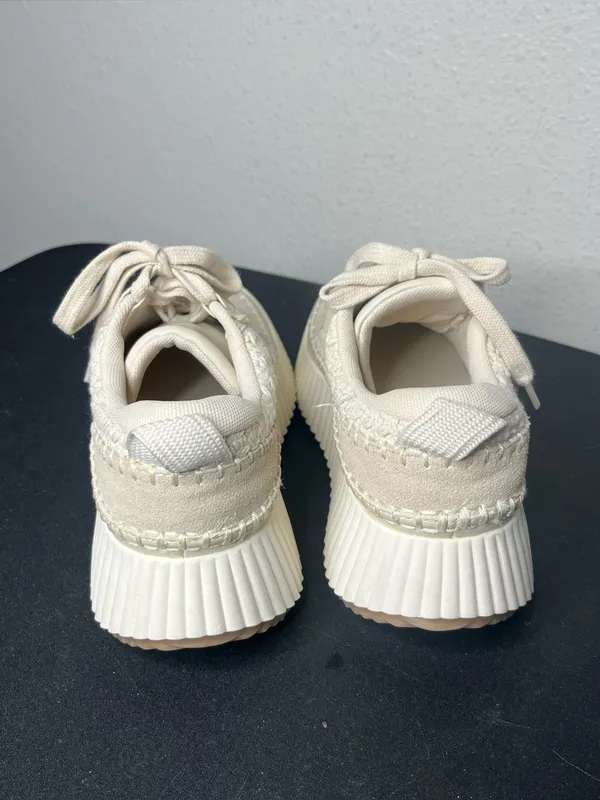Dolce Vita Sandstone Cream Crochet Knit Platform Sneakers Size 7 - Image 6