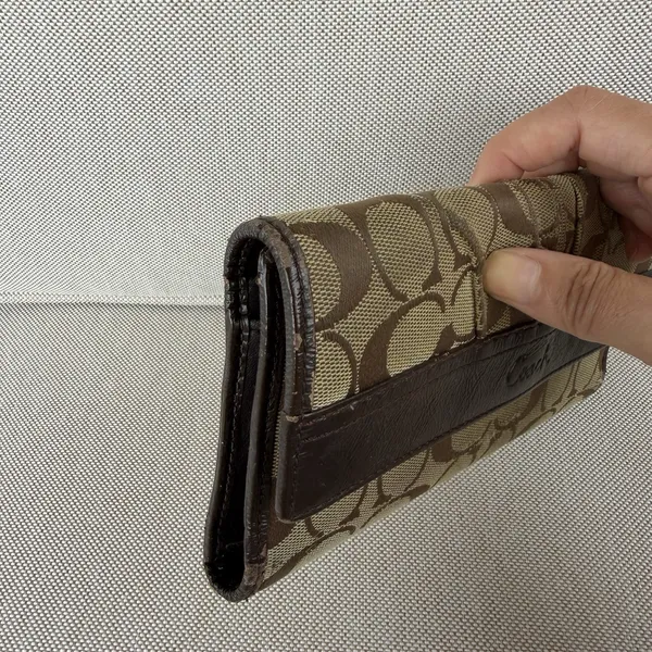 Coach Ashley Signature Jacquard Trifold‎ Wallet W/Checkbook Insert Y2K Vintage - Image 5