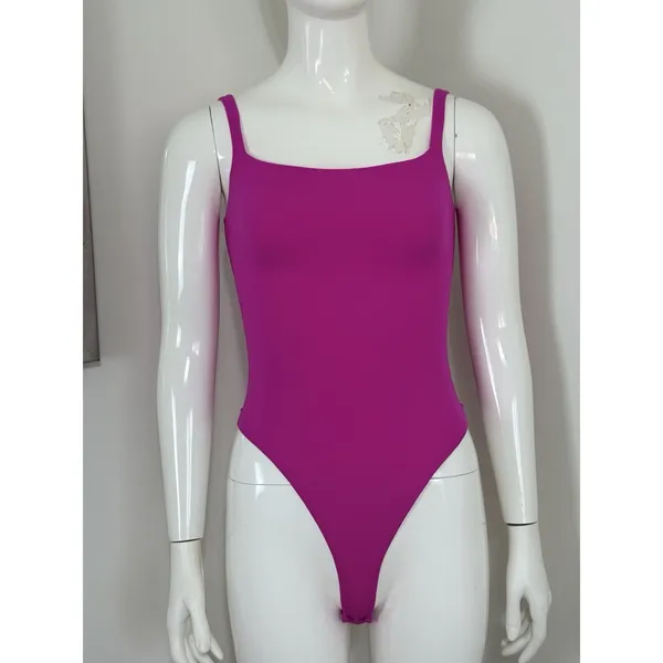 SKIMS Women’s Fits Everybody Square Neck Bodysuit Pink Thong Sleeveless Size S - Image 3