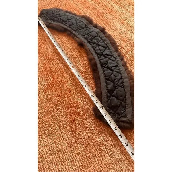 Vintage Real Fur Collar Brown Burgundy Tone Hook Closure Detachable - Image 7