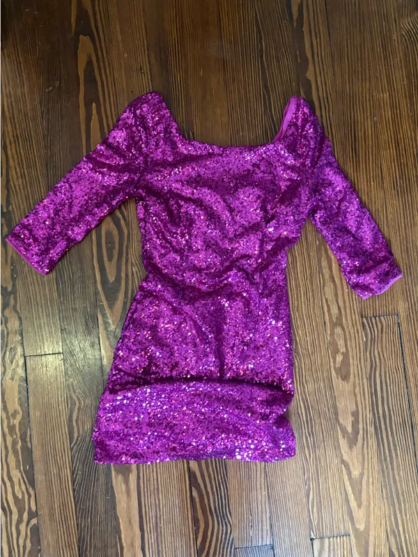 lulus sequined hot pink mini dress - Image 4