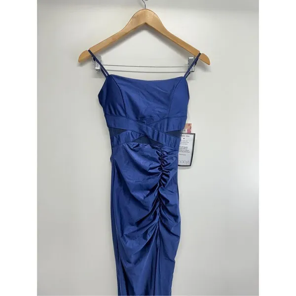Emerald Sundae‎ Mesh Panel Maxi Dress Size Extra Small Blue Side Slit Gown NEW - Image 4