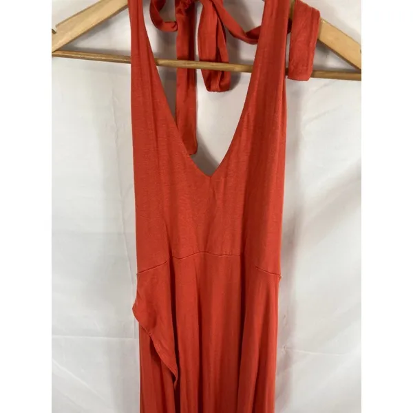 Leith orange halter tie neck maxi dress size small - Image 2