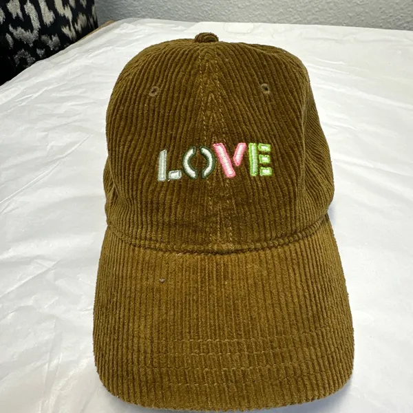 Aerie Brown and Yellow Corduroy Cap - Image 3