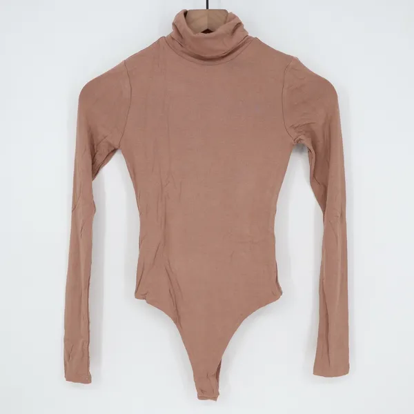 Naked Wardrobe Womens Long Sleeve Turtleneck Bodysuit Mauve Brown XS nw-b0313n - Image 2