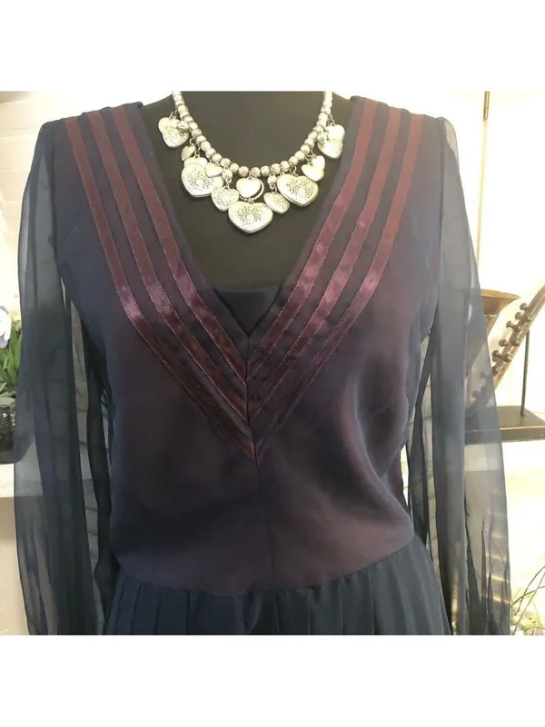 Vintage Lace Maxi Dress Purple whimsigoth dark fairy Ren Fair Victorian Glam M - Image 2