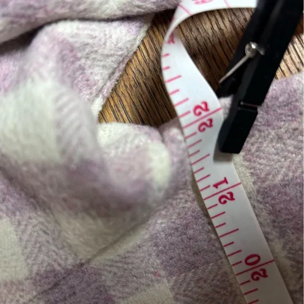 Moodie Lavender/Cream Gingham Shacket: Size MEDIUM Purple - Image 7