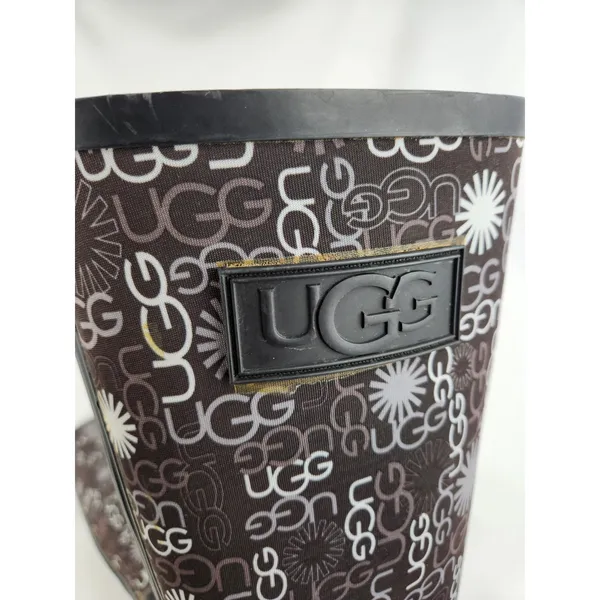 Ugg Australia Women's Size 6 Multi Logo Brown Tall Rubber Rain Winter Muck Boots - Image 11