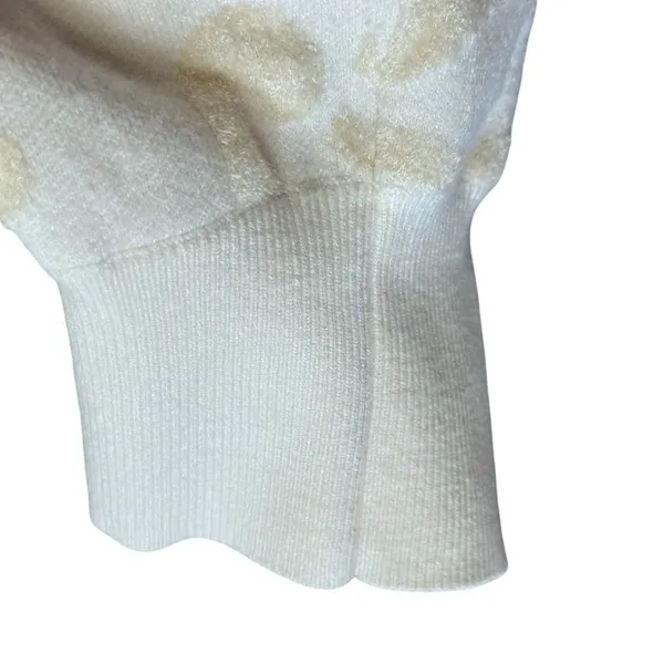 Anthropologie Nina Velvet‎ Sweater Ivory Scrolls Women's Size XL - Image 3