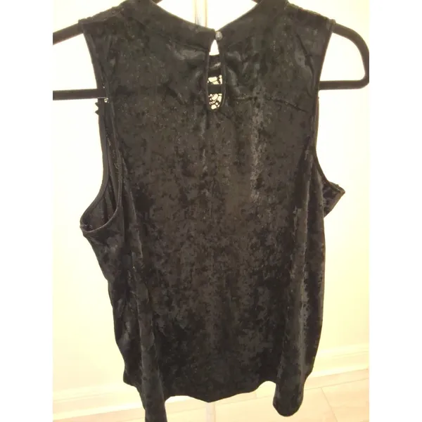 No Boundries Size XL Blace Lace And Velvet Sleeveless High Neck Top - Image 7
